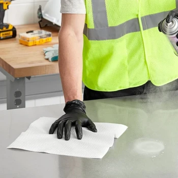 Lavex 12" x 12" White Heavy Weight Industrial Wiper Jumbo Roll - 475/Roll