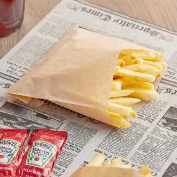 Bagcraft EcoCraft 5 1/2" x 4 1/2" Natural Grease-Resistant French Fry Bag - 1,000/Case