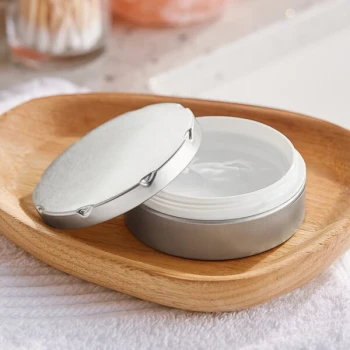2 3/4" x 1" Silver Tin with Plastic Cup and Notched Lid - 450/Case
