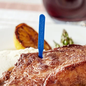 Royal Paper 3 1/2" Blue Medium Steak Marker - 5,000/Case