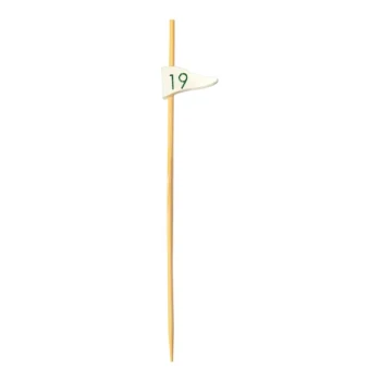 Pick On Us 4 3/4" 19th Hole Flag Bamboo Food / Cocktail Pick - 100/Case