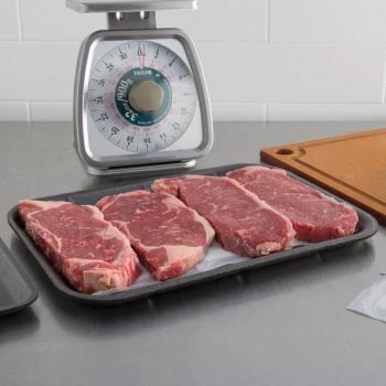 CKF 87815 (#10X14) Black Foam Meat Tray 14" x 10" x 3/4" - 100/Case
