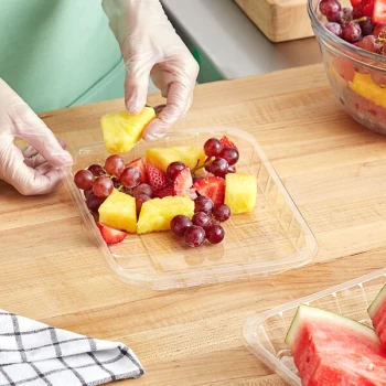 CKF 86605 (#4P) 9 1/8" x 7" x 1 5/16" Clear PET Plastic Meat Tray - 480/Case