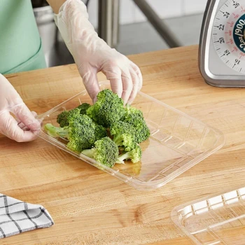 CKF 86680 (#8DP) 5 15/16" x 8 3/8" x 1 1/8" Clear PET Plastic Meat Tray - 300/Case