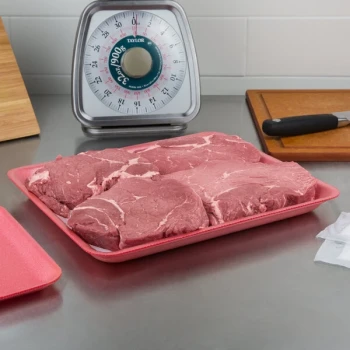 CKF 88078 (#9L) Rose Foam Meat Tray 11 3/4" x 9 3/4" x 1/2" - 200/Case