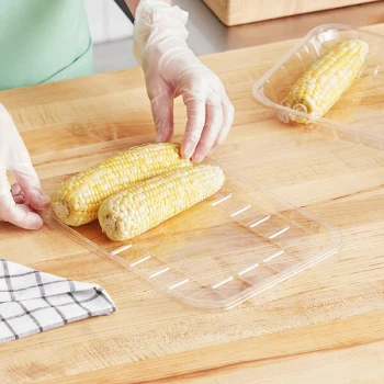 CKF 86614 (#8S) 10 1/8" x 8" x 11/16" Clear PET Plastic Meat Tray - 300/Case