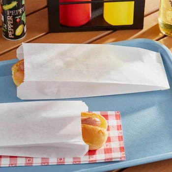 Carnival King 3 1/2" x 1 1/2" x 9" Plain Paper Hot Dog Bag - 1,000/Case