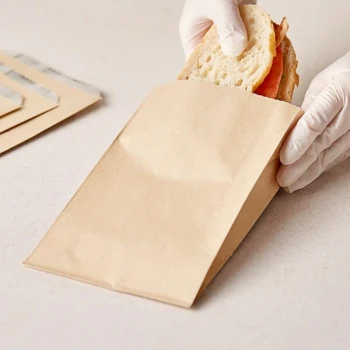 Bagcraft 5" x 1 3/4" x 8" Foil Insulated Kraft Sandwich Bag - 1,000/Case