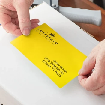 Lavex 4" x 6 1/2" Yellow Thermal Transfer Permanent Label Roll - 4/Case