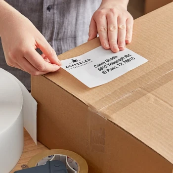 Lavex 4" x 6" Blank White Thermal Transfer Permanent Label Roll - 2/Case