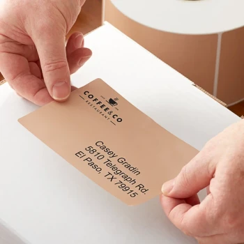 Lavex 4" x 6" Brown Thermal Transfer Permanent Label Roll - 4/Case