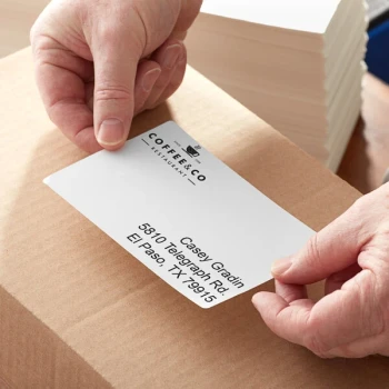 Lavex 4" x 6" White Direct Thermal Permanent Fanfold Label Stack - 4/Case
