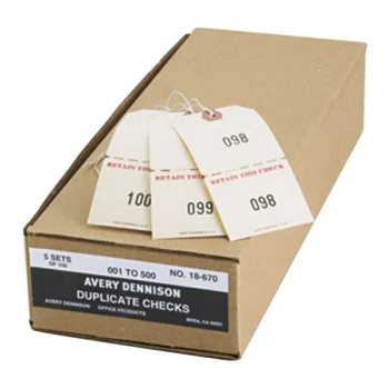 Avery® 18670 4 3/4" x 2 3/8" Manila Extra Large Claim Check - #1 to #500 - 500/Box