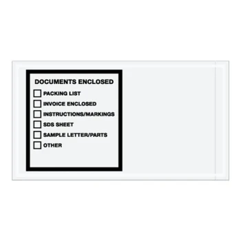 Lavex 5 1/2" x 10" 2 Mil Clear Printed Polyethylene 5-Document Checklist Envelope - 1,000/Case