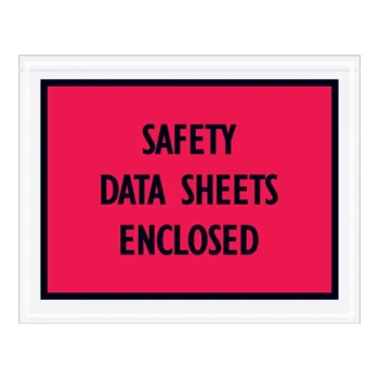 Lavex 5 1/2" x 7" 2 Mil Red Full Face Printed Polyethylene Safety Data Sheets Enclosed Envelope - 1,000/Case