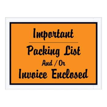 Lavex 4 1/2" x 6" 2 Mil Orange Full Face Printed Polyethylene Important Script Envelope - 1,000/Case