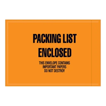 Lavex 4 1/2" x 6" 2 Mil Orange Full Face Printed Polyethylene Packing List Enclosed Envelope - 1,000/Case