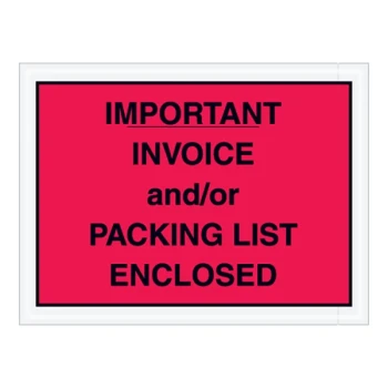 Lavex 4 1/2" x 6" 2 Mil Red Full Face Printed Polyethylene Important Envelope - 1,000/Case