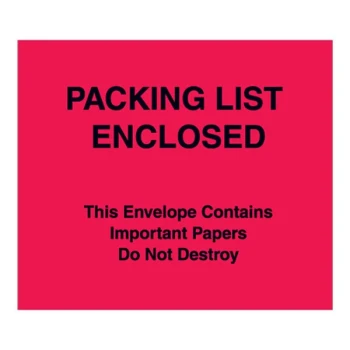 Lavex 6" x 7" 2 Mil Red Full Face Printed Paper Packing List Envelope - 1,000/Case