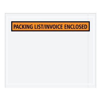 Lavex 4 1/2" x 5 1/2" 2 Mil Orange Panel Face Printed Polyethylene Packing List / Invoice Envelope - 1,000/Case