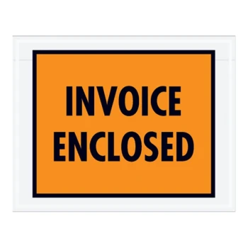 Lavex 5 1/2" x 7" 2 Mil Orange Full Face Printed Polyethylene Invoice Enclosed Envelope - 1,000/Case
