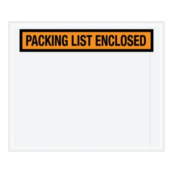 Lavex 10" x 12" 2 Mil Orange Panel Face Printed Polyethylene Packing List Envelope - 500/Case