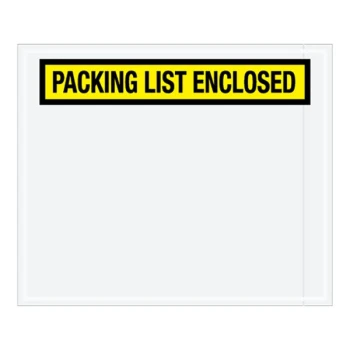 Lavex 10" x 12" 2 Mil Yellow Panel Face Printed Polyethylene Packing List Envelope - 500/Case