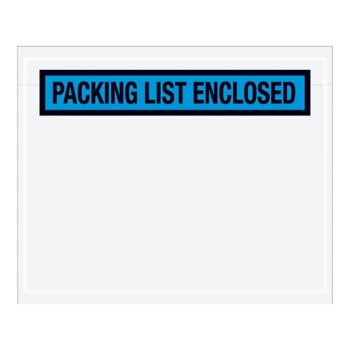 Lavex 4 1/2" x 5 1/2" 2 Mil Blue Panel Face Printed Polyethylene Packing List Envelope - 1,000/Case