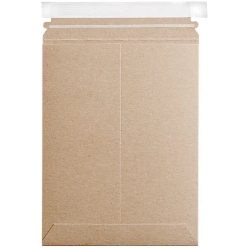 Lavex Stayflats® Customizable Kraft Self-Sealing Rigid Mailer #2 - 9" x 11 1/2" - 100/Case