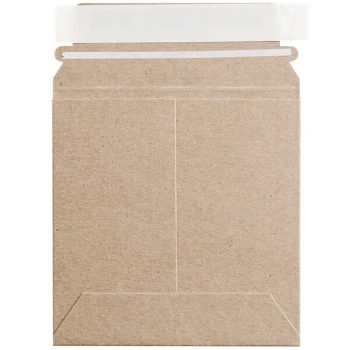 Lavex Stayflats® Customizable Kraft Self-Sealing Rigid Mailer #9 - 6" x 6" - 200/Case