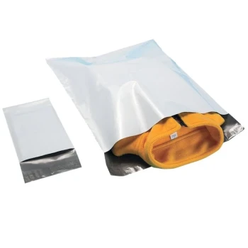 Lavex 14" x 17" 2.5 Mil White Water-Resistant Tear-Proof Perforated Polyethylene Mailer with Tamper-Evident Adhesive Closure - 500/Case