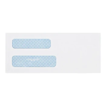 Quality Park 24532 #8 5/8 3 5/8" x 8 5/8" White Gummed Seal Security Tinted Check Envelope with 2 Windows - 500/Box