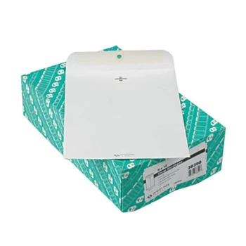 Quality Park 38390 #90 9" x 12" White Clasp / Gummed Seal File Envelope - 100/Box