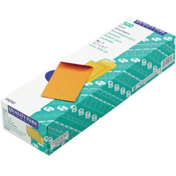 Quality Park 50262 #3 2 1/2" x 4 1/4" Brown Kraft Gummed Seal Coin Envelope - 500/Box