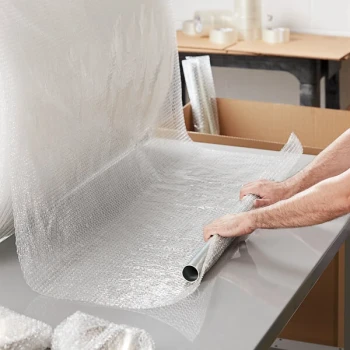 Lavex 48" x 175' Small 3/16" Parcel Ready Perforated Bubble Roll