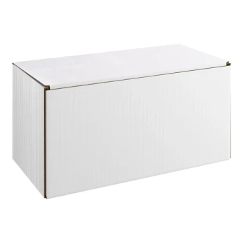 Lavex 8" x 4" x 4" White Customizable Tuck Top Corrugated Mailer - 50/Case