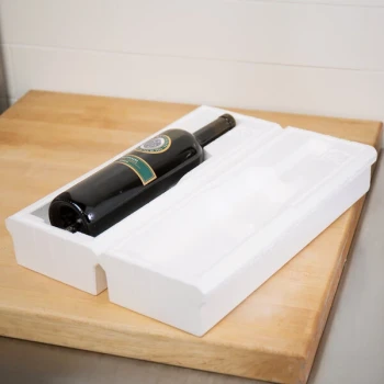 Polar Tech Safeway 1 Bottle White Side Load Insulated Foam Wine / Champagne Shipper - 180/Pallet