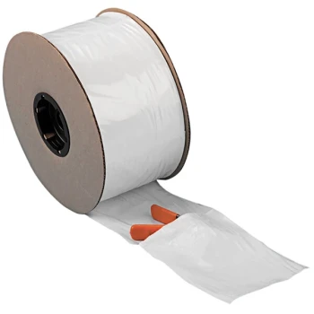 Lavex 8" x 10" 2 Mil White / Clear Polyethylene Auto Style Pre-Opened Bag on a Roll - 1,250/Roll