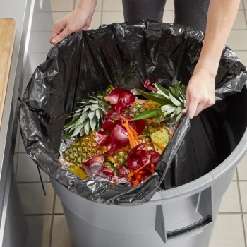Lavex Li'l Herc 56 Gallon 1.5 Mil 43" x 47" Low-Density Medium-Duty Black Can Liner / Trash Bag - 100/Case