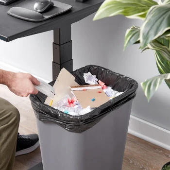 Lavex Li'l Herc 12-16 Gallon 0.9 Mil 24" x 32" Low-Density Medium-Duty Black Can Liner / Trash Bag - 250/Case