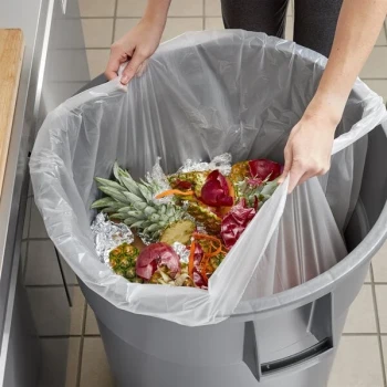Lavex Li'l Herc 56 Gallon 1.5 Mil 43" x 47" Low-Density Medium-Duty Clear Can Liner / Trash Bag - 100/Case