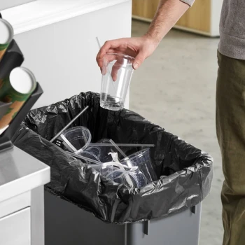 Lavex Li'l Herc 33 Gallon 0.75 Mil 33" x 39" Low-Density Standard-Duty Black Can Liner / Trash Bag - 250/Case