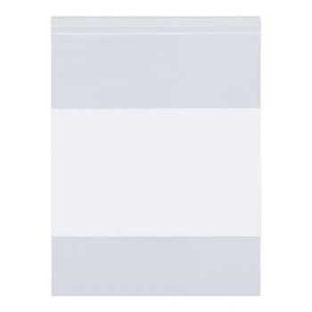 Lavex 10" x 13" 4 Mil Clear Reclosable White Block Polyethylene Bag - 1,000/Case