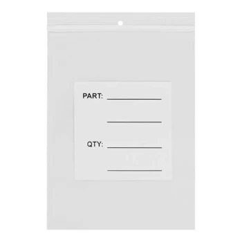 Lavex 10" x 10" 4 Mil Printed Polyethylene Zip Top Parts Bag with Hanging Hole - 1,000/Case