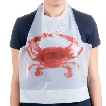 Royal Paper PB24 Disposable Poly Crab Bib   - 500/Box