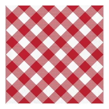 Creative Converting Classic Gingham 12 7/8" x 12 7/8" Square 2-Ply 1/4 Fold Paper Luncheon Napkin - 192/Case