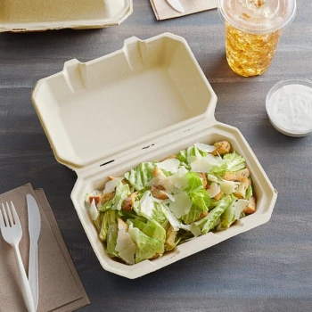 Tellus Products 9" x 6" x 3" Compostable Fiber Hoagie Clamshell Container - 200/Case