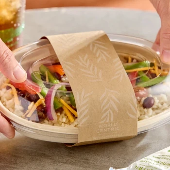 World Centric Compostable Paper Sleeve for 15.5-18 oz. Fiber Containers - 800/Case
