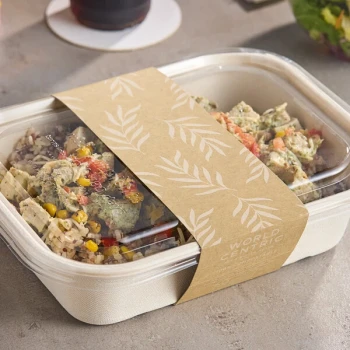 World Centric Compostable Paper Sleeve for 60 oz. Fiber Containers - 800/Case