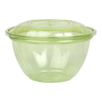 Eco-Products Veridian 18 oz. Compostable Green PLA Plastic Salad Bowl with Lid - 150/Case